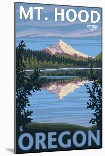 Reflection Lake - Mt. Hood, Oregon, c.2009-Lantern Press-Mounted Art Print