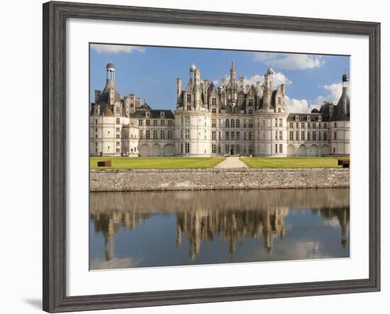 Reflection of a Castle in a River, Chateau Royal De Chambord, Loire-Et-Cher, Loire Valley, Loire...-null-Framed Photographic Print