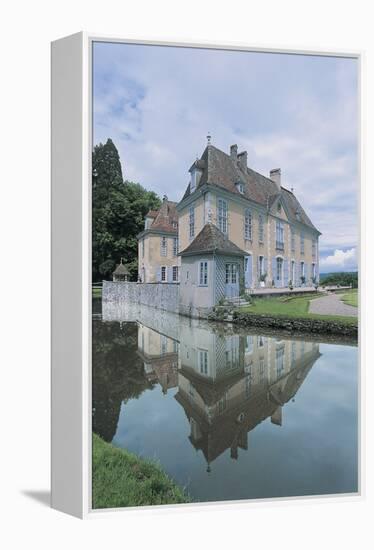 Reflection of a Castle in Water-null-Framed Premier Image Canvas