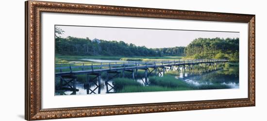 Reflection of a Footbridge in Water, Wellfleet, Cape Cod, Massachusetts, USA-null-Framed Photographic Print