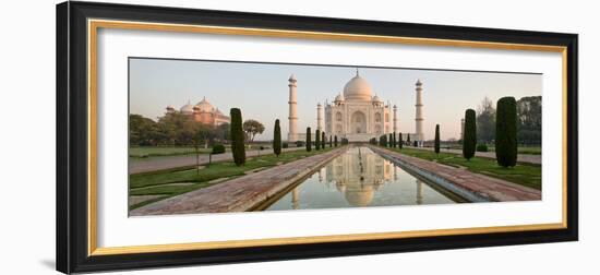 Reflection of a Mausoleum in Water, Taj Mahal, Agra, Uttar Pradesh, India-null-Framed Photographic Print