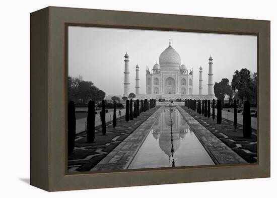 Reflection of a mausoleum in water, Taj Mahal, Agra, Uttar Pradesh, India-null-Framed Premier Image Canvas