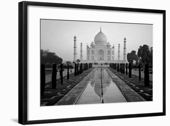 Reflection of a mausoleum in water, Taj Mahal, Agra, Uttar Pradesh, India-null-Framed Photographic Print