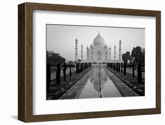 Reflection of a mausoleum in water, Taj Mahal, Agra, Uttar Pradesh, India-null-Framed Photographic Print