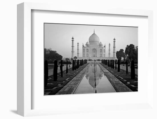 Reflection of a mausoleum in water, Taj Mahal, Agra, Uttar Pradesh, India-null-Framed Photographic Print