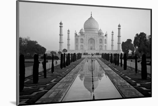 Reflection of a mausoleum in water, Taj Mahal, Agra, Uttar Pradesh, India-null-Mounted Photographic Print