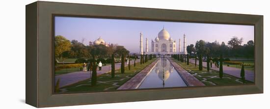 Reflection of a Mausoleum on Water, Taj Mahal, Agra, Uttar Pradesh, India-null-Framed Premier Image Canvas