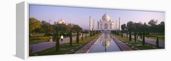 Reflection of a Mausoleum on Water, Taj Mahal, Agra, Uttar Pradesh, India-null-Framed Premier Image Canvas