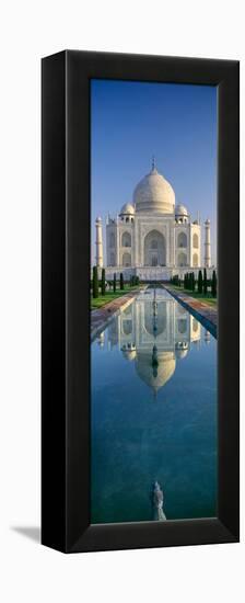 Reflection of a Mausoleum on Water, Taj Mahal, Agra, Uttar Pradesh, India-null-Framed Premier Image Canvas