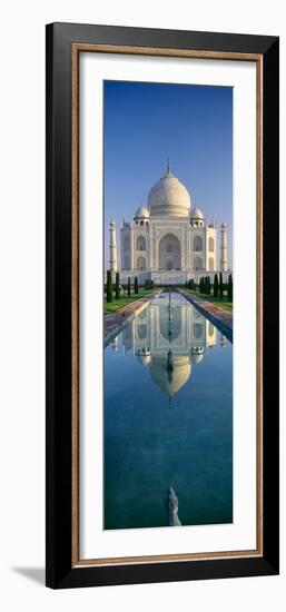 Reflection of a Mausoleum on Water, Taj Mahal, Agra, Uttar Pradesh, India-null-Framed Photographic Print