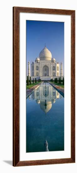 Reflection of a Mausoleum on Water, Taj Mahal, Agra, Uttar Pradesh, India--Framed Photographic Print