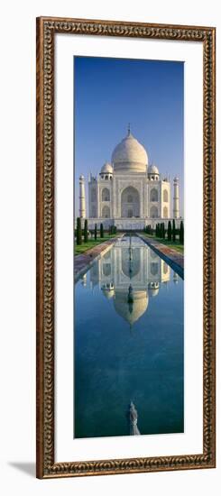 Reflection of a Mausoleum on Water, Taj Mahal, Agra, Uttar Pradesh, India-null-Framed Photographic Print