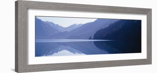 Reflection of a Mountain in a Lake, Lake Crescent, Olympic National Park, Washington State, USA-null-Framed Photographic Print