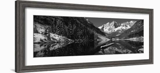 Reflection of a Mountain in a Lake, Maroon Bells, Aspen, Pitkin County, Colorado, USA-null-Framed Photographic Print