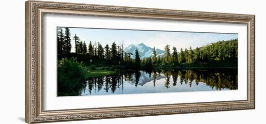 Reflection of a Mountain in a Lake, Picture Lake, Mt Shuksan, North Cascades National Park-null-Framed Photographic Print