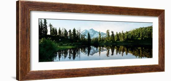 Reflection of a Mountain in a Lake, Picture Lake, Mt Shuksan, North Cascades National Park-null-Framed Photographic Print