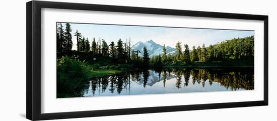 Reflection of a Mountain in a Lake, Picture Lake, Mt Shuksan, North Cascades National Park-null-Framed Photographic Print