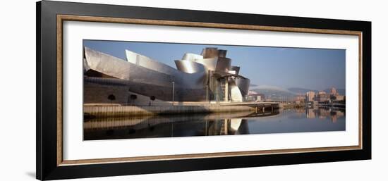 Reflection of a Museum on Water, Guggenheim Musuem, Bilbao, Spain-null-Framed Photographic Print