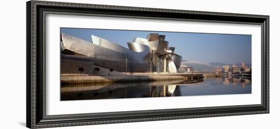 Reflection of a Museum on Water, Guggenheim Musuem, Bilbao, Spain-null-Framed Photographic Print