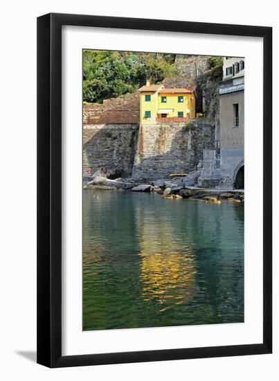 Reflection of a Yellow House, Cinqueterra, Italy-Steven Boone-Framed Photographic Print