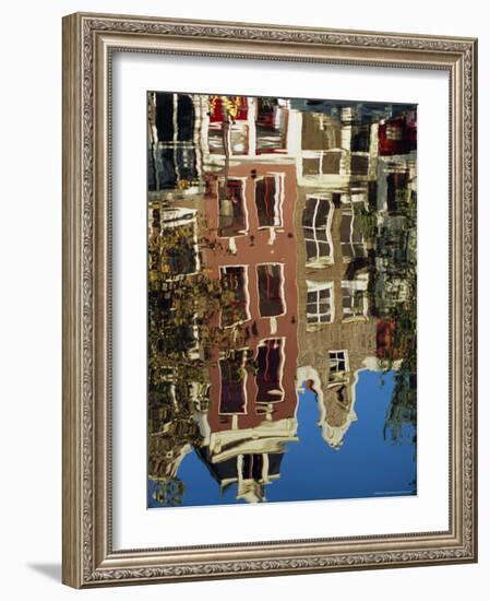 Reflection of Amsterdam Houses in Canal, Amsterdam, the Netherlands (Holland), Europe-Richard Nebesky-Framed Photographic Print