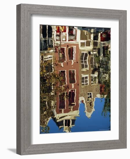 Reflection of Amsterdam Houses in Canal, Amsterdam, the Netherlands (Holland), Europe-Richard Nebesky-Framed Photographic Print