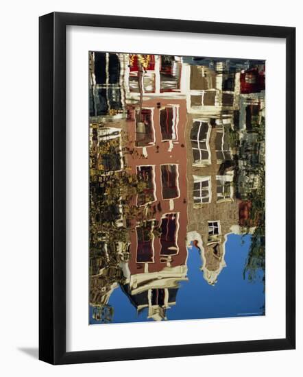 Reflection of Amsterdam Houses in Canal, Amsterdam, the Netherlands (Holland), Europe-Richard Nebesky-Framed Photographic Print