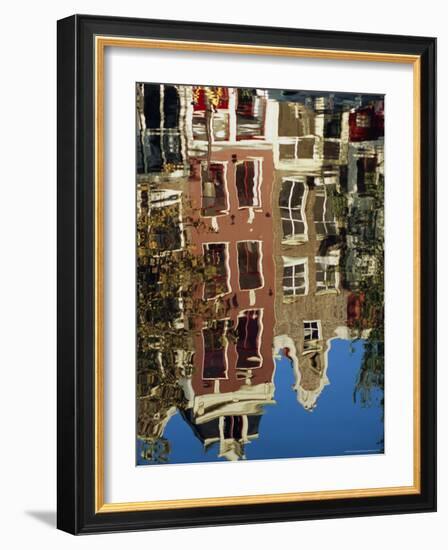 Reflection of Amsterdam Houses in Canal, Amsterdam, the Netherlands (Holland), Europe-Richard Nebesky-Framed Photographic Print