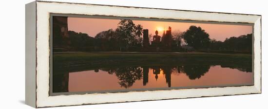 Reflection of Buddha Statue on Water, Sukhothai Historical Park, Sukhothai, Thailand-null-Framed Premier Image Canvas