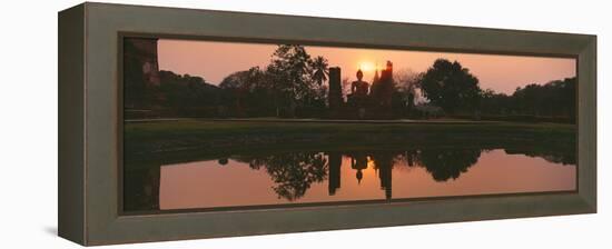 Reflection of Buddha Statue on Water, Sukhothai Historical Park, Sukhothai, Thailand-null-Framed Premier Image Canvas