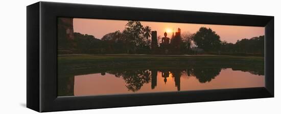 Reflection of Buddha Statue on Water, Sukhothai Historical Park, Sukhothai, Thailand-null-Framed Premier Image Canvas