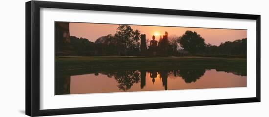 Reflection of Buddha Statue on Water, Sukhothai Historical Park, Sukhothai, Thailand-null-Framed Photographic Print