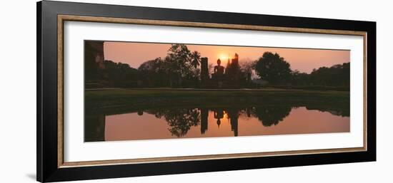 Reflection of Buddha Statue on Water, Sukhothai Historical Park, Sukhothai, Thailand-null-Framed Photographic Print