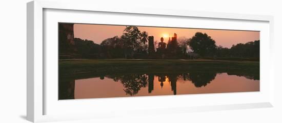 Reflection of Buddha Statue on Water, Sukhothai Historical Park, Sukhothai, Thailand-null-Framed Photographic Print