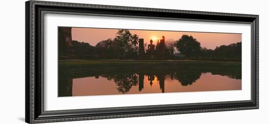 Reflection of Buddha Statue on Water, Sukhothai Historical Park, Sukhothai, Thailand-null-Framed Photographic Print