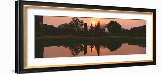 Reflection of Buddha Statue on Water, Sukhothai Historical Park, Sukhothai, Thailand-null-Framed Photographic Print