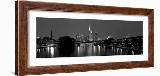 Reflection of Buildings in Water, Main River, Frankfurt, Hesse, Germany-null-Framed Photographic Print