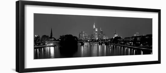 Reflection of Buildings in Water, Main River, Frankfurt, Hesse, Germany-null-Framed Photographic Print