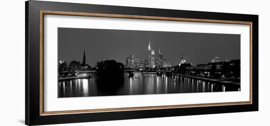 Reflection of Buildings in Water, Main River, Frankfurt, Hesse, Germany-null-Framed Photographic Print