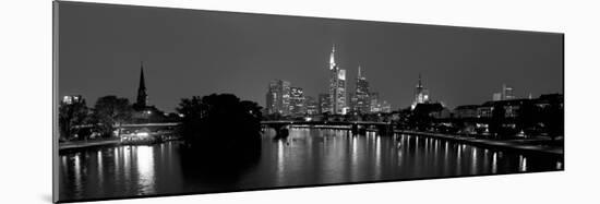 Reflection of Buildings in Water, Main River, Frankfurt, Hesse, Germany-null-Mounted Photographic Print