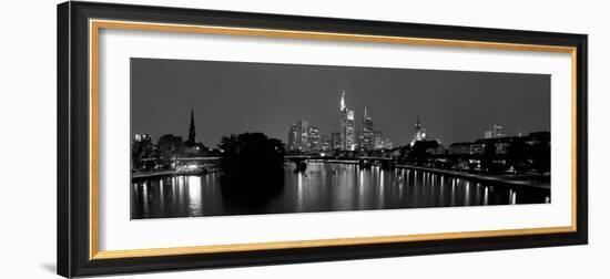 Reflection of Buildings in Water, Main River, Frankfurt, Hesse, Germany-null-Framed Photographic Print