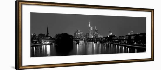 Reflection of Buildings in Water, Main River, Frankfurt, Hesse, Germany-null-Framed Photographic Print