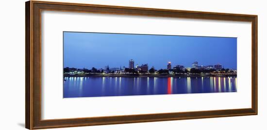 Reflection of Buildings in Water, Susquehanna River, Harrisburg, Pennsylvania, USA-null-Framed Photographic Print