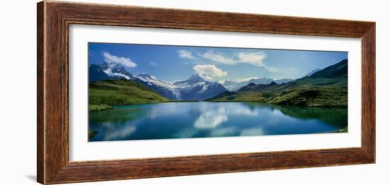 Reflection of clouds and mountain in a lake, Bachalpsee, Grindelwald, Bernese Oberland, Switzerland-null-Framed Photographic Print