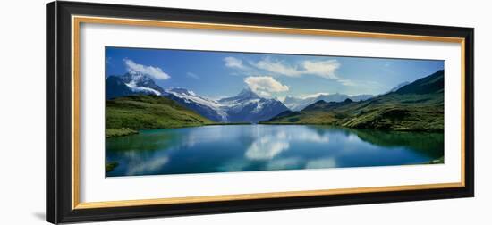 Reflection of clouds and mountain in a lake, Bachalpsee, Grindelwald, Bernese Oberland, Switzerland-null-Framed Photographic Print