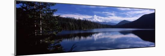 Reflection of Clouds in Water, Mt Hood, Lost Lake, Mt. Hood National Forest, Hood River County-null-Mounted Photographic Print