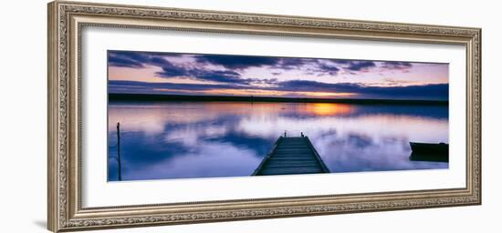 Reflection of Clouds on Water, Chesil Beach, Portland, Dorset, England-null-Framed Photographic Print