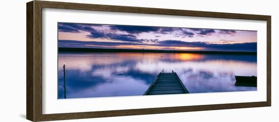 Reflection of Clouds on Water, Chesil Beach, Portland, Dorset, England-null-Framed Photographic Print