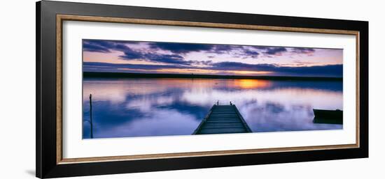 Reflection of Clouds on Water, Chesil Beach, Portland, Dorset, England-null-Framed Photographic Print