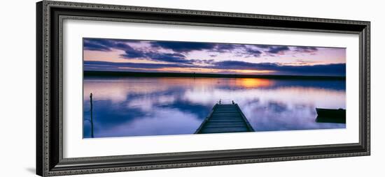 Reflection of Clouds on Water, Chesil Beach, Portland, Dorset, England-null-Framed Photographic Print